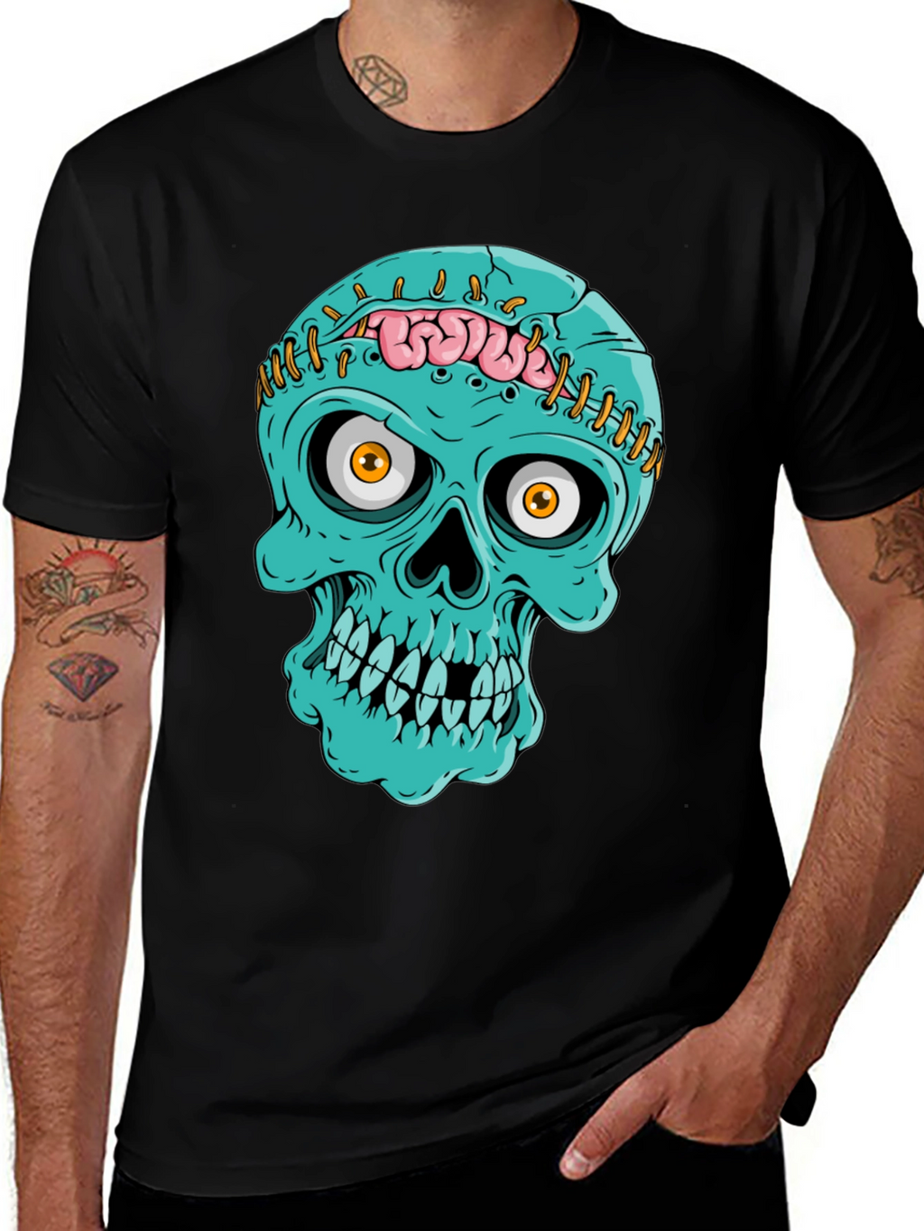 Zombie Skull T-Shirt - Unique Halloween Design