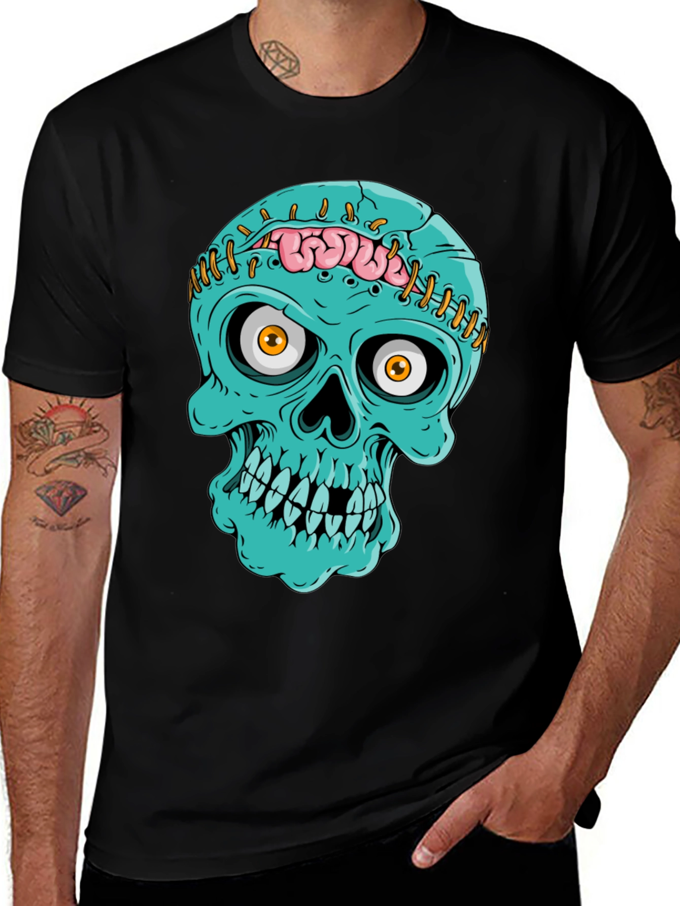 Zombie Skull T-Shirt - Unique Halloween Design