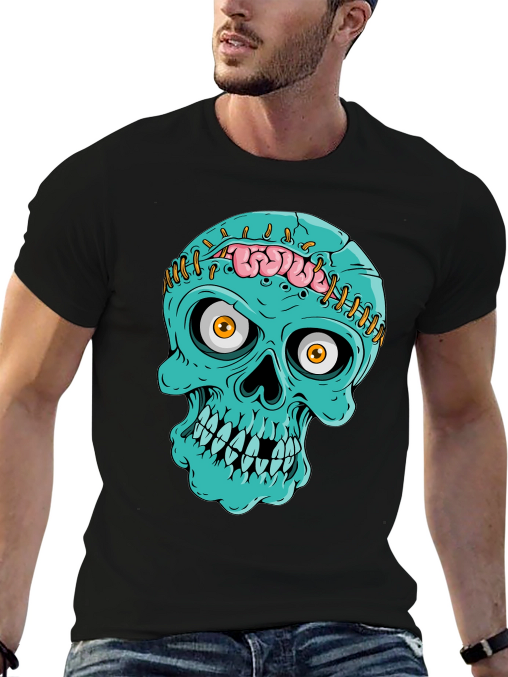 Zombie Skull T-Shirt - Unique Halloween Design
