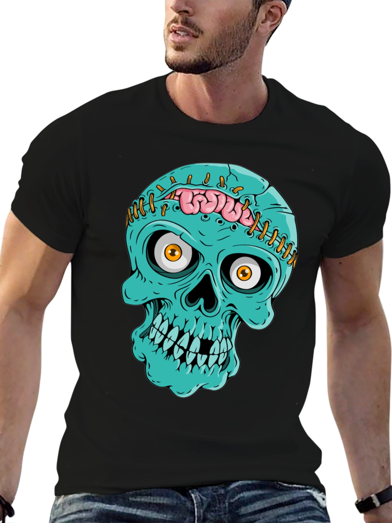 Zombie Skull T-Shirt - Unique Halloween Design