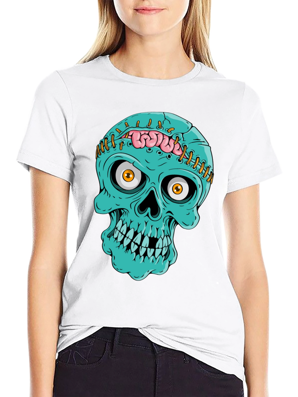 Zombie Skull T-Shirt - Unique Halloween Design
