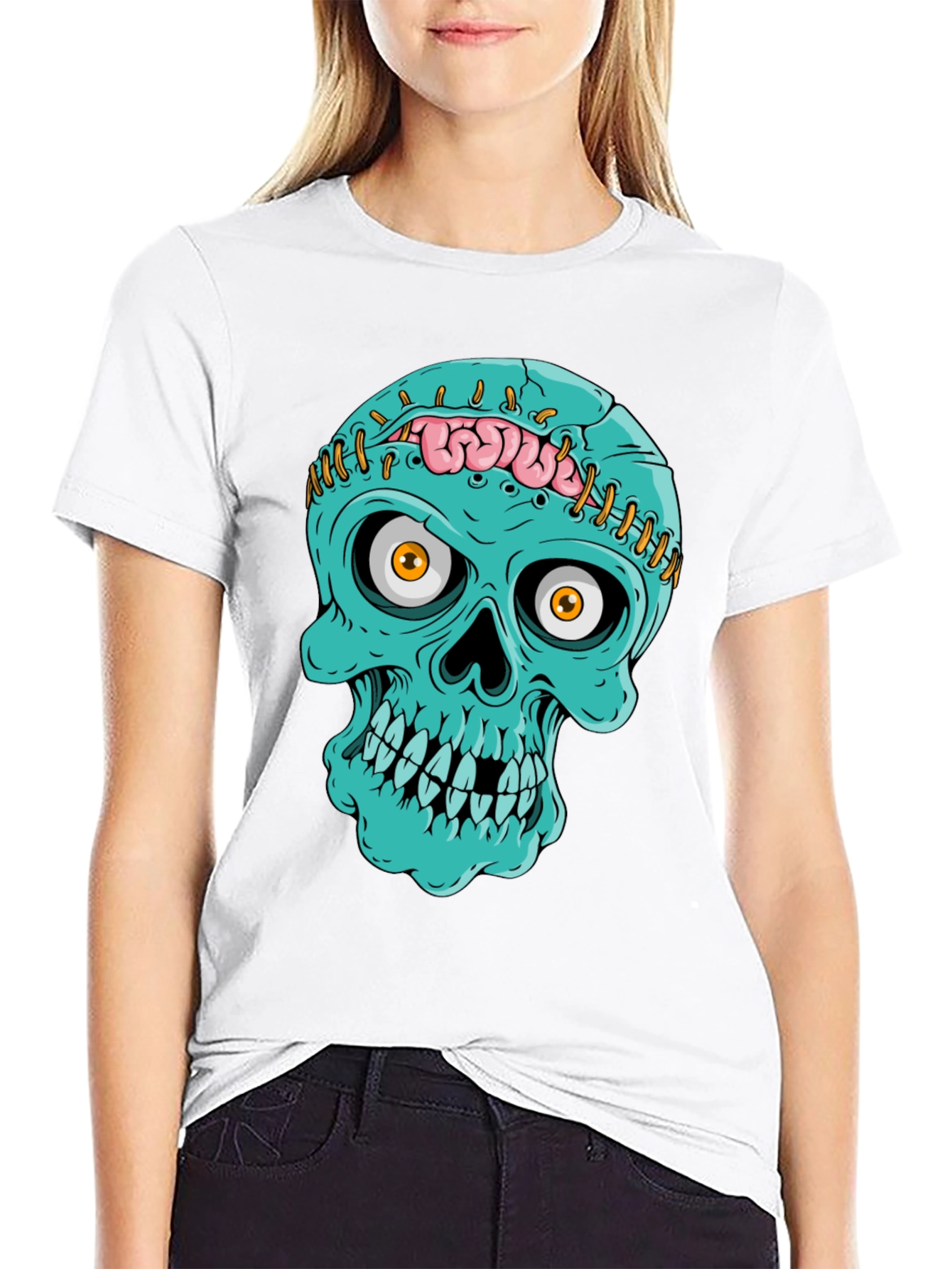 Zombie Skull T-Shirt - Unique Halloween Design