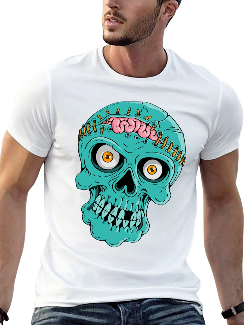 Zombie Skull T-Shirt - Unique Halloween Design