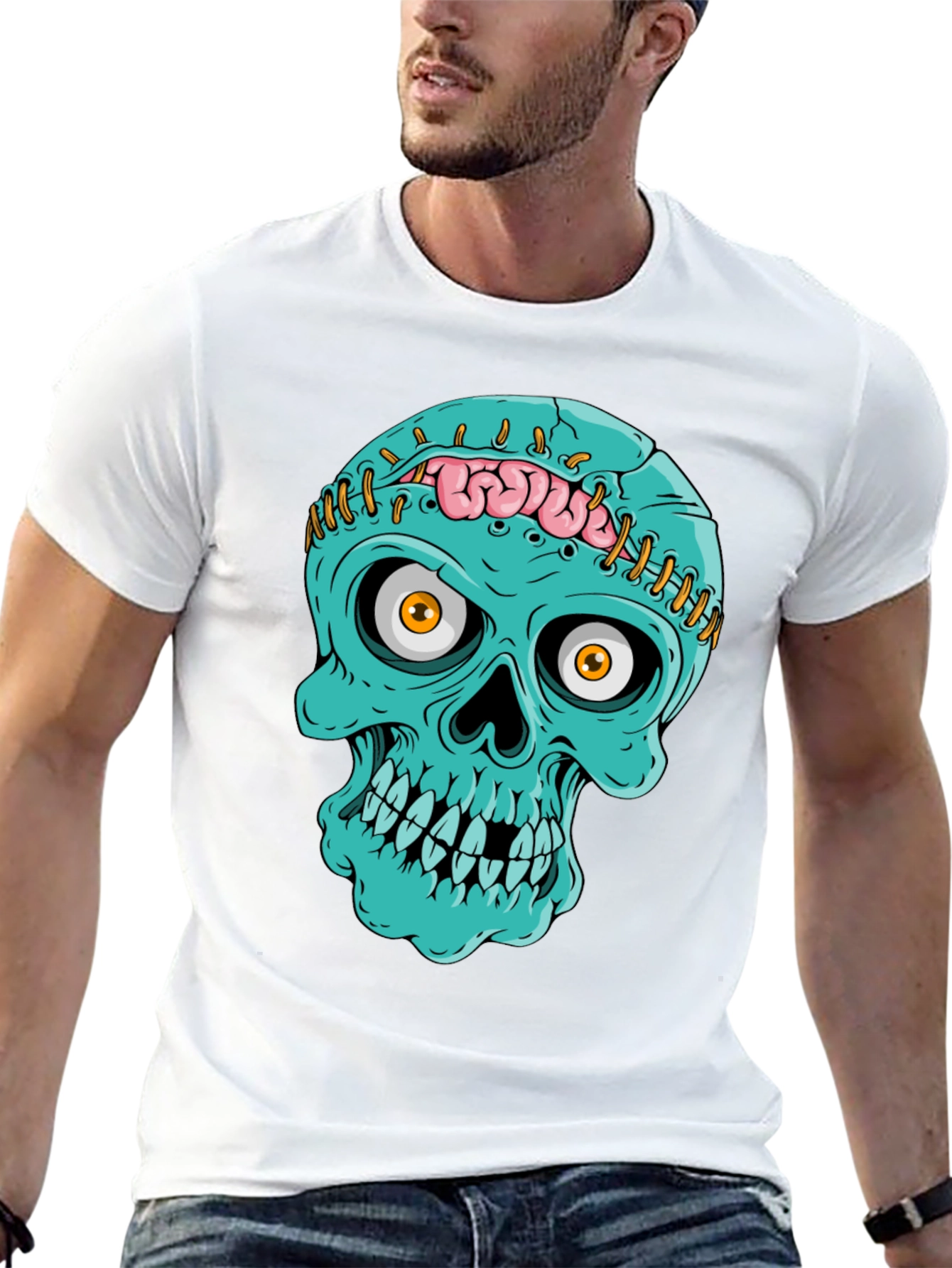 Zombie Skull T-Shirt - Unique Halloween Design