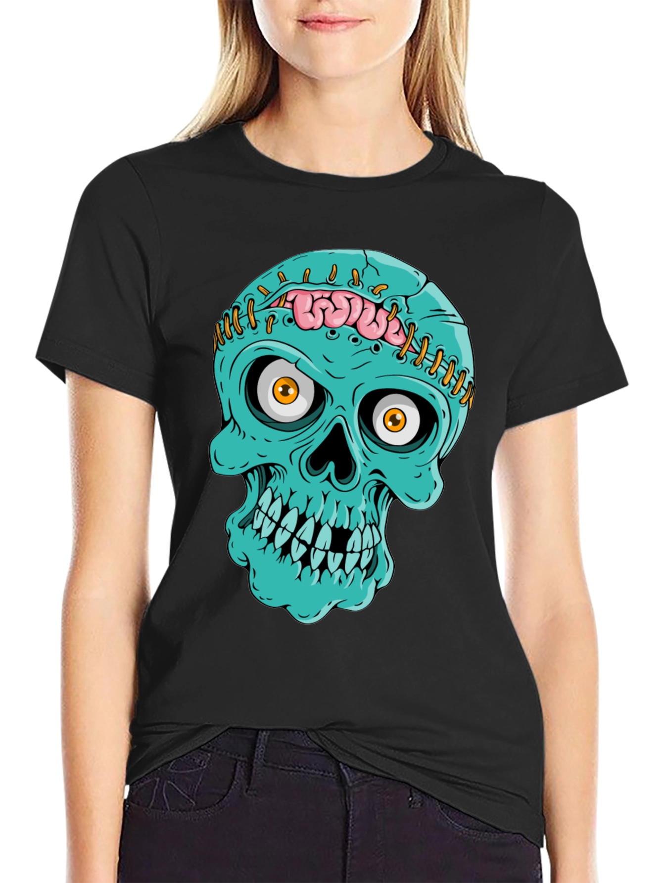 Zombie Skull T-Shirt - Unique Halloween Design