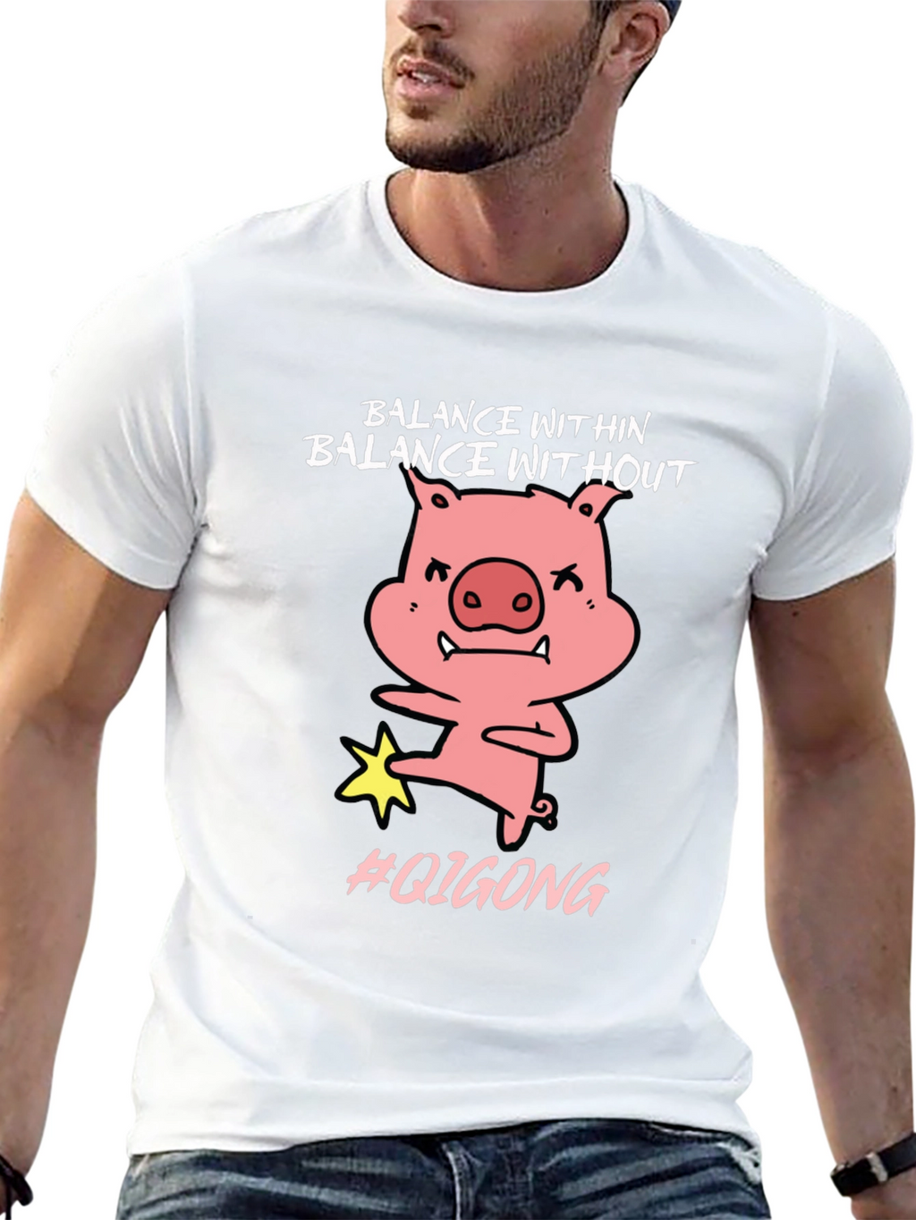 Balance Within Funny Pig Qigong T-Shirt