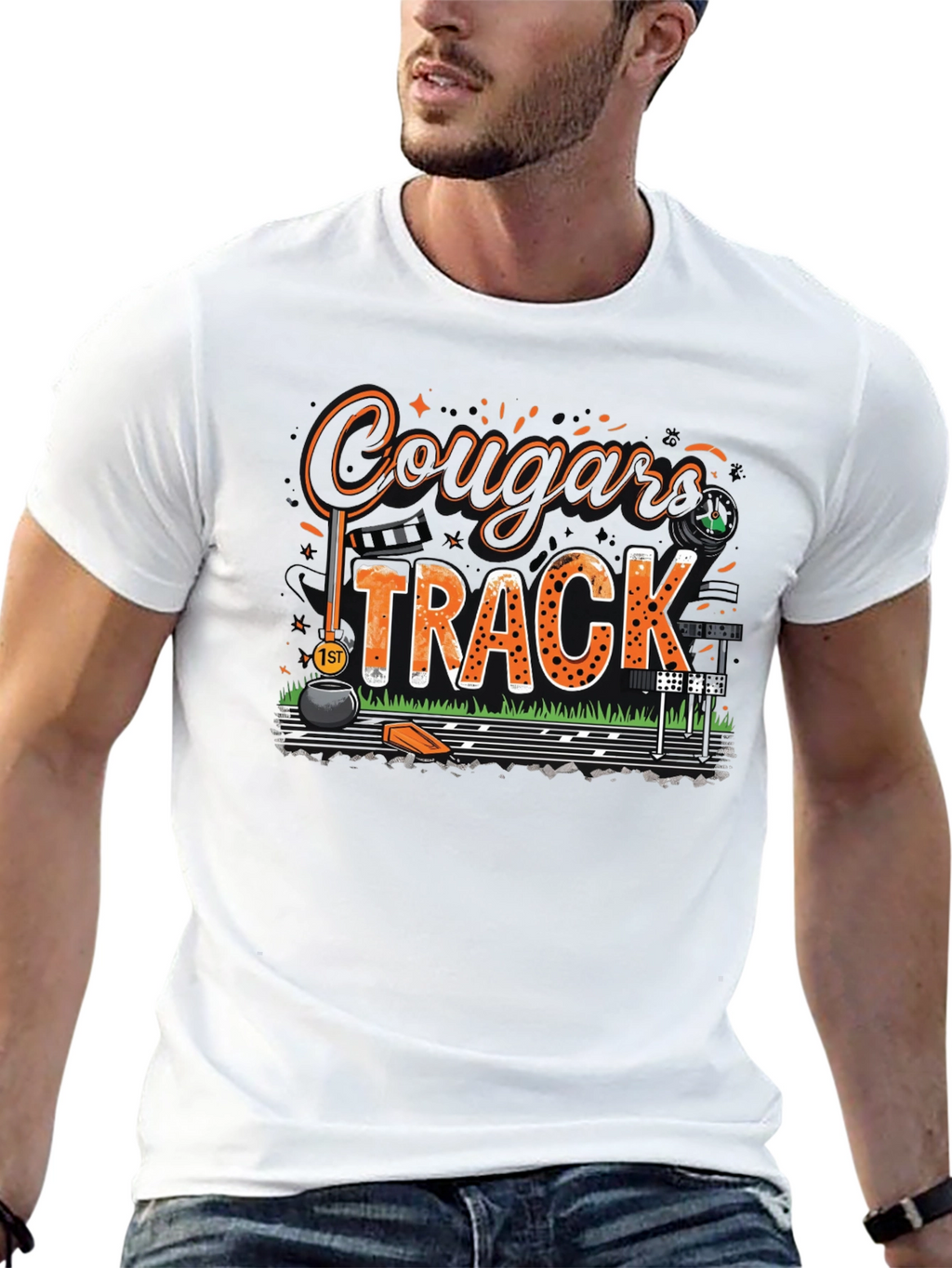 Cougars Track T-Shirt - Black