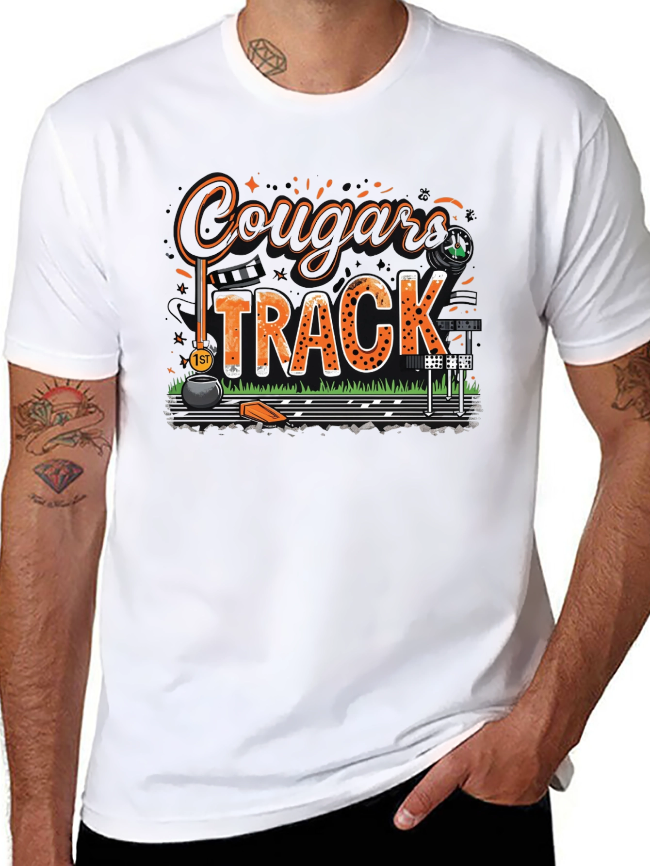 Cougars Track T-Shirt - Black