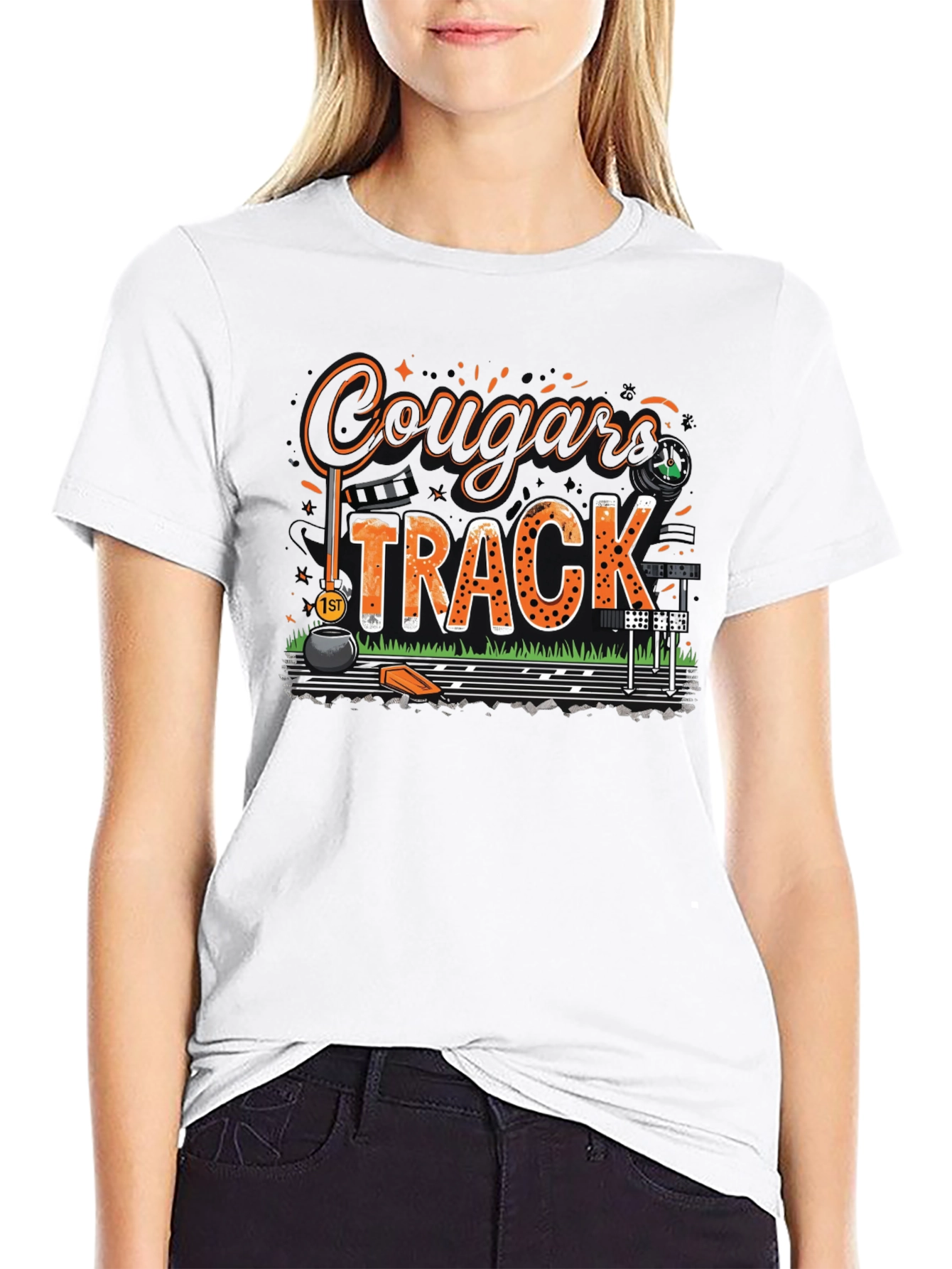 Cougars Track T-Shirt - Black