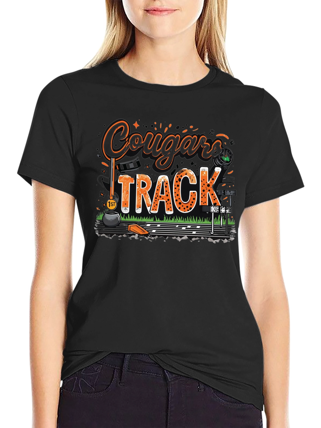 Cougars Track T-Shirt - Black