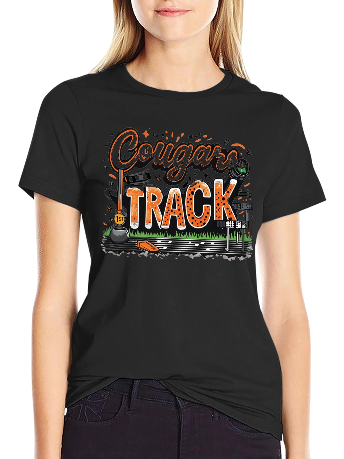 Cougars Track T-Shirt - Black