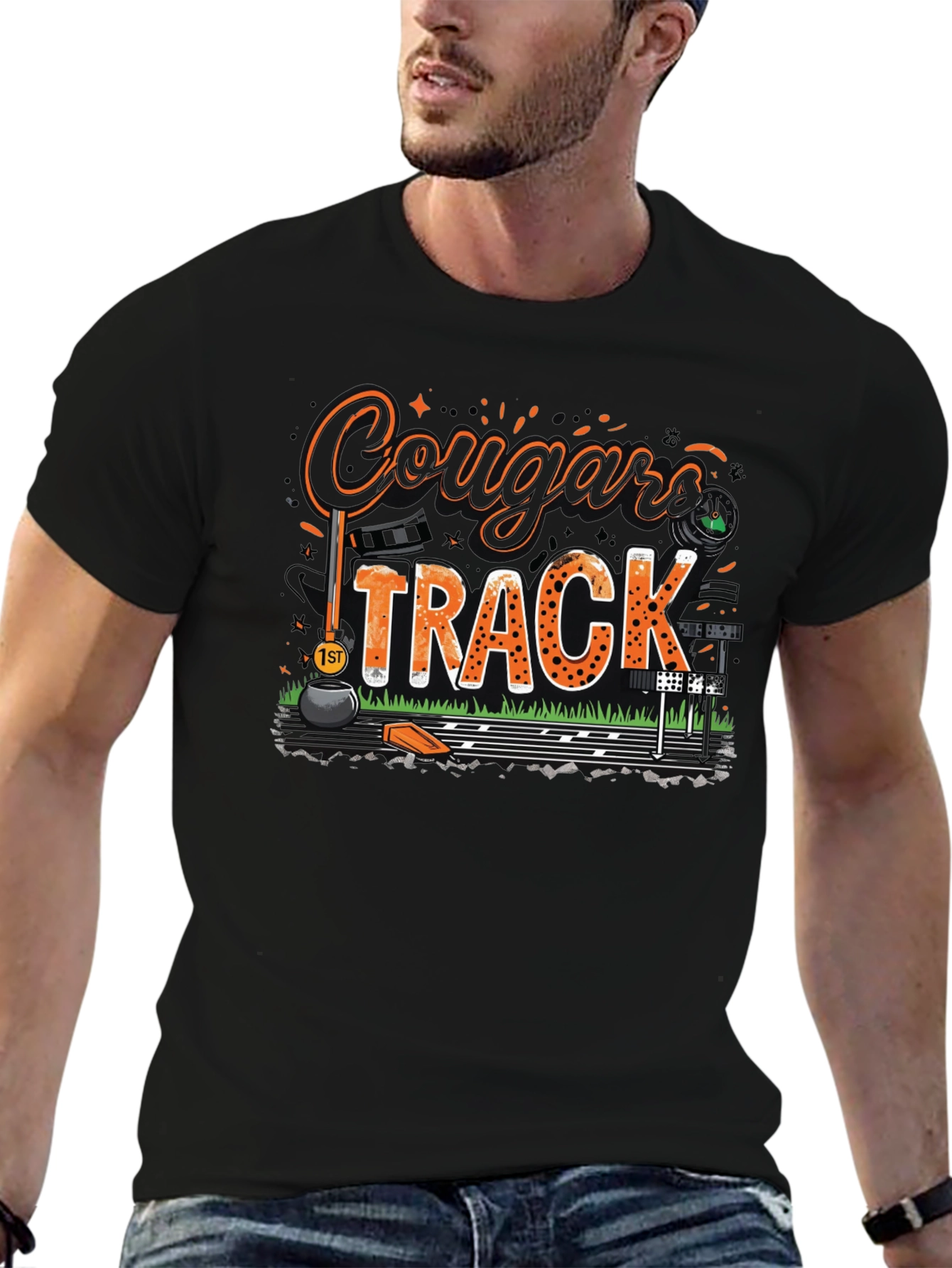 Cougars Track T-Shirt - Black