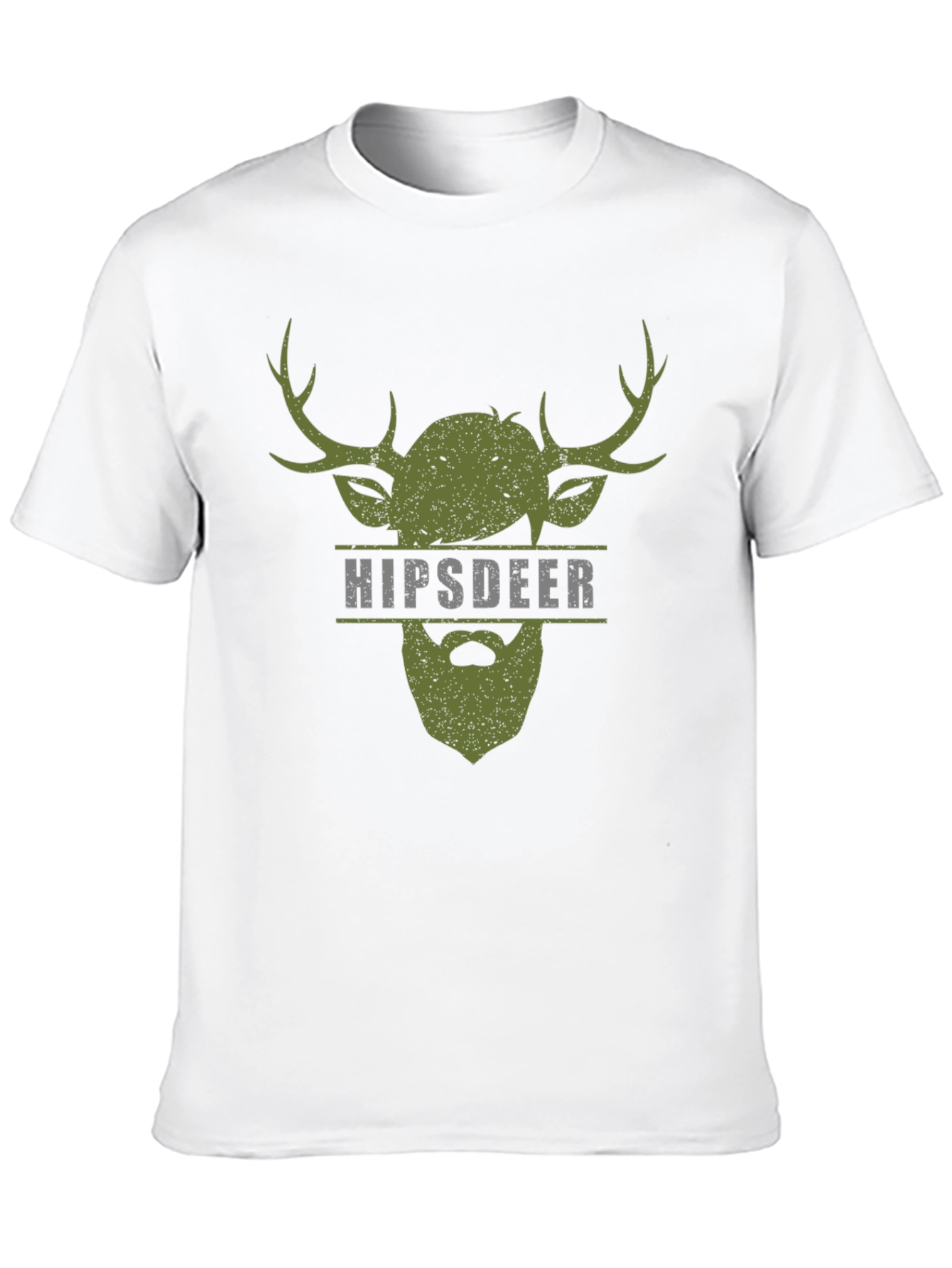 Hipster Deer Graphic Tee - Mens Black T-Shirt