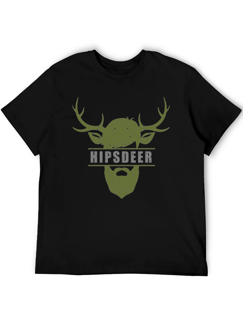 Hipster Deer Graphic Tee - Mens Black T-Shirt