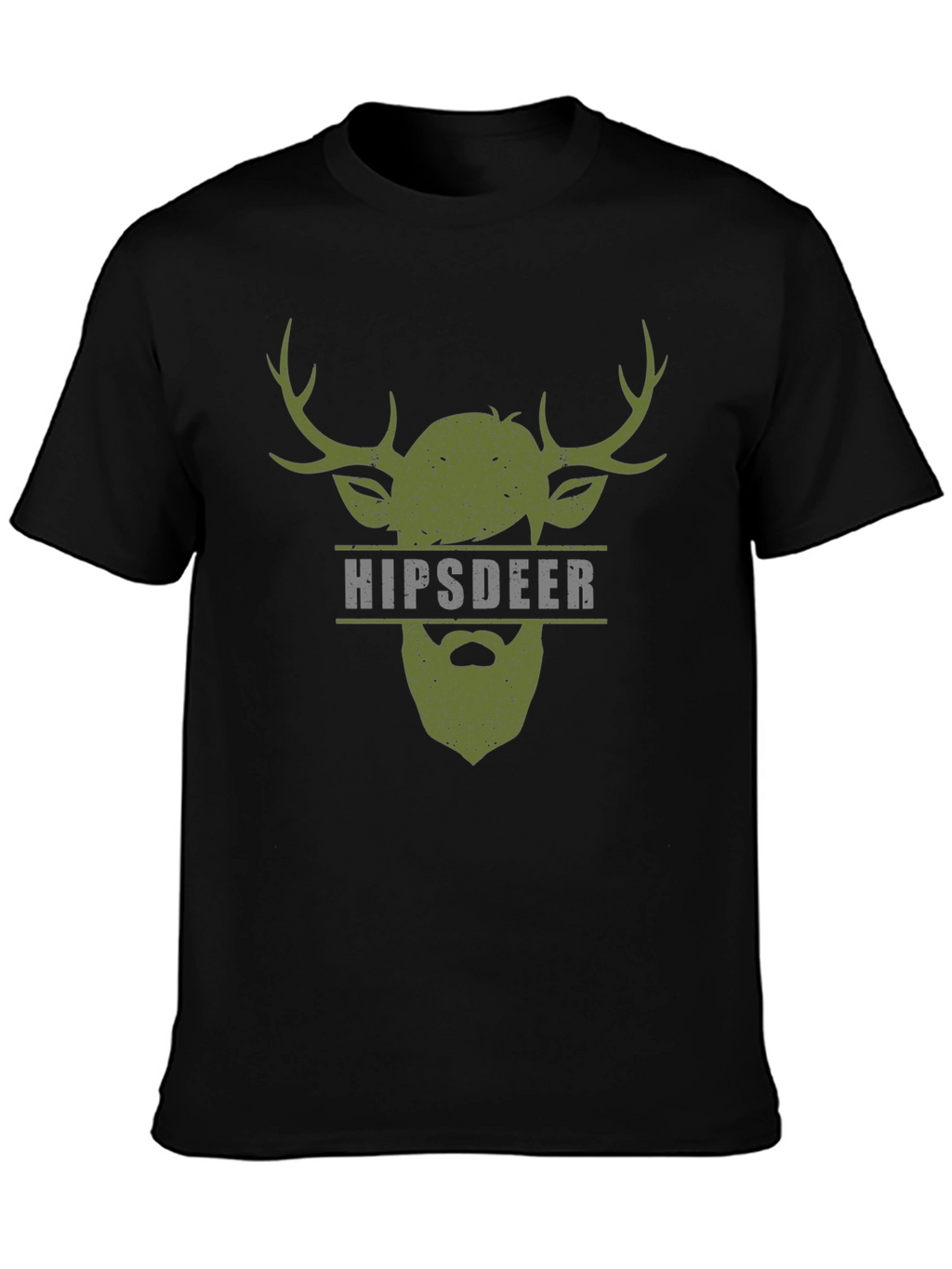 Hipster Deer Graphic Tee - Mens Black T-Shirt