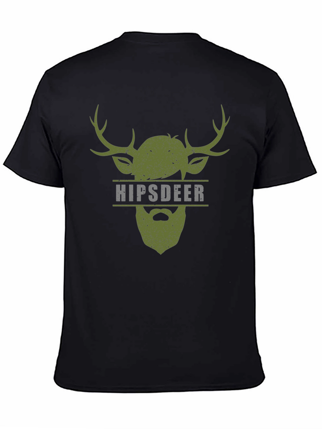Hipster Deer Graphic Tee - Mens Black T-Shirt