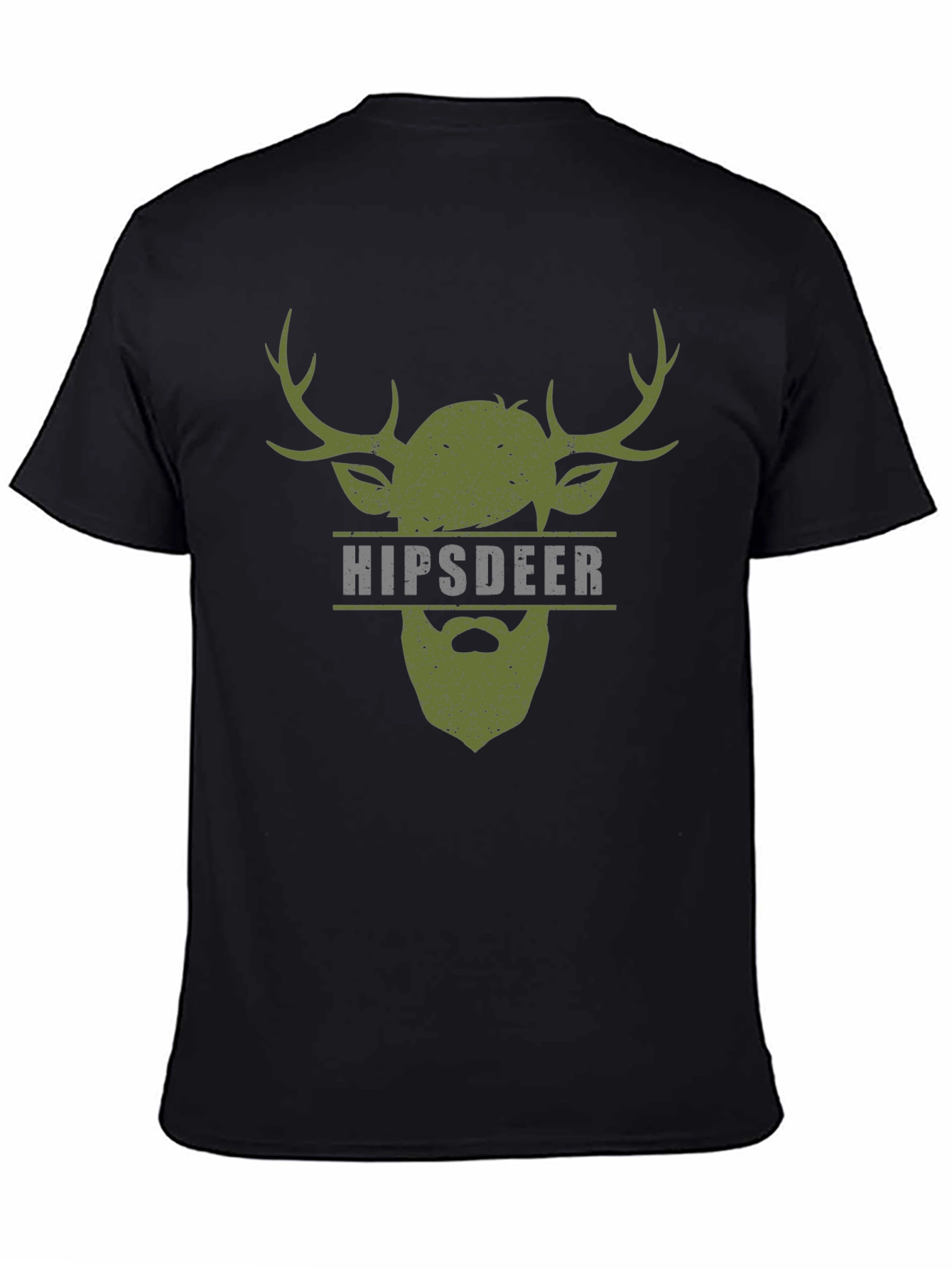 Hipster Deer Graphic Tee - Mens Black T-Shirt