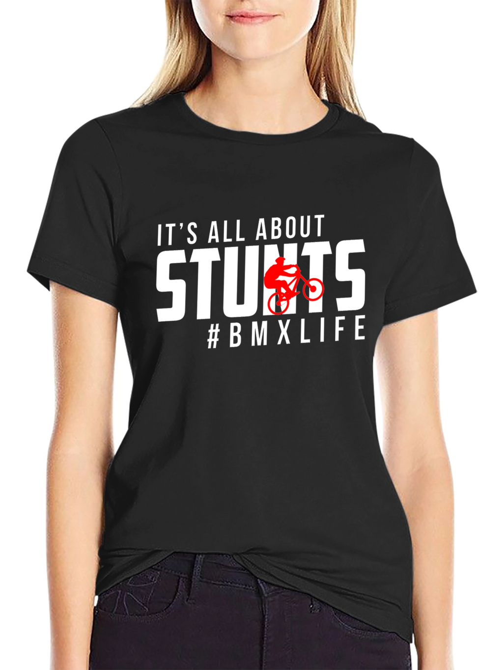 Stunts BMX Life Graphic Tee - Black Cotton