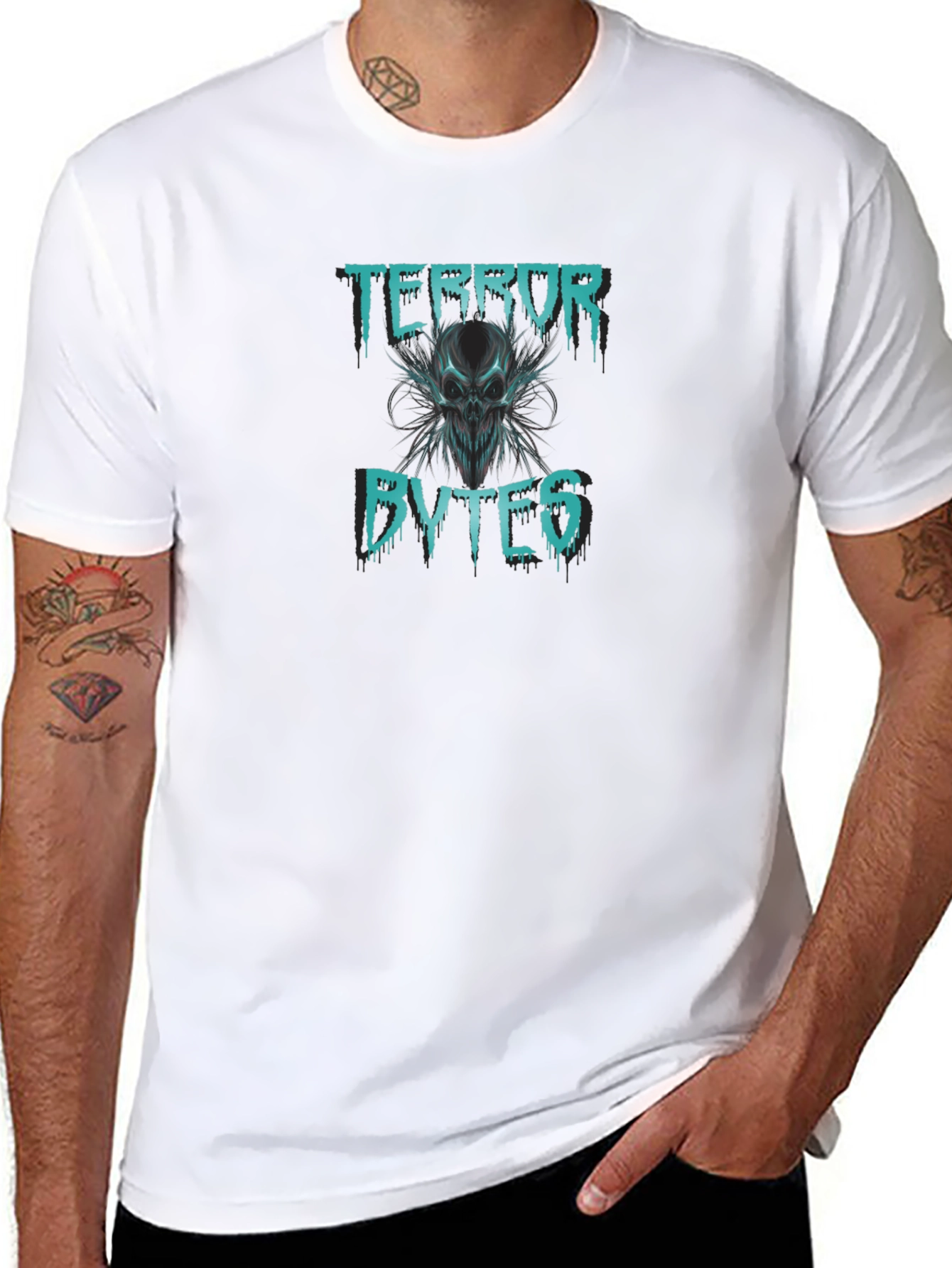 Terror Bytes Graphic Print Black T-Shirt