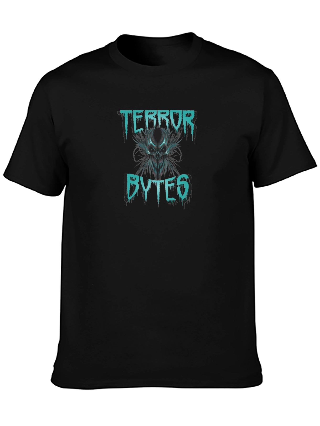 Terror Bytes Graphic Print Black T-Shirt