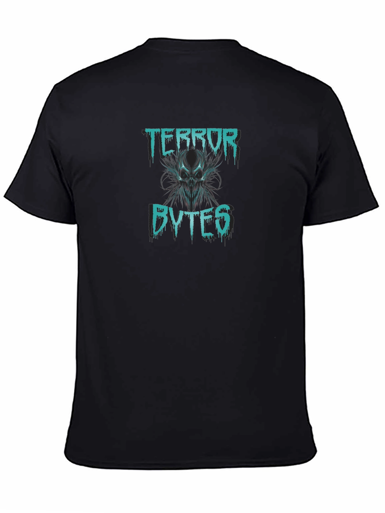 Terror Bytes Graphic Print Black T-Shirt
