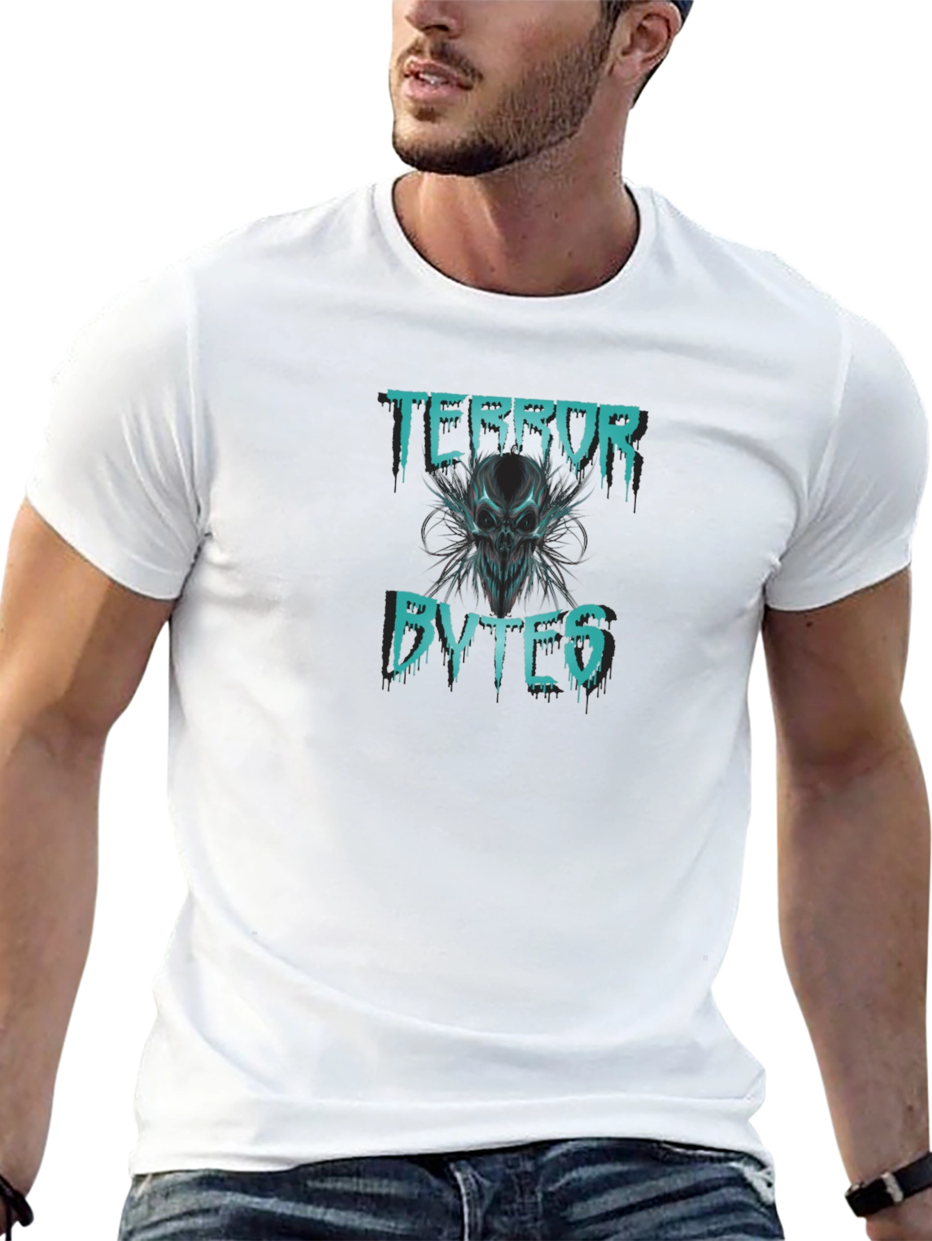 Terror Bytes Graphic Print Black T-Shirt