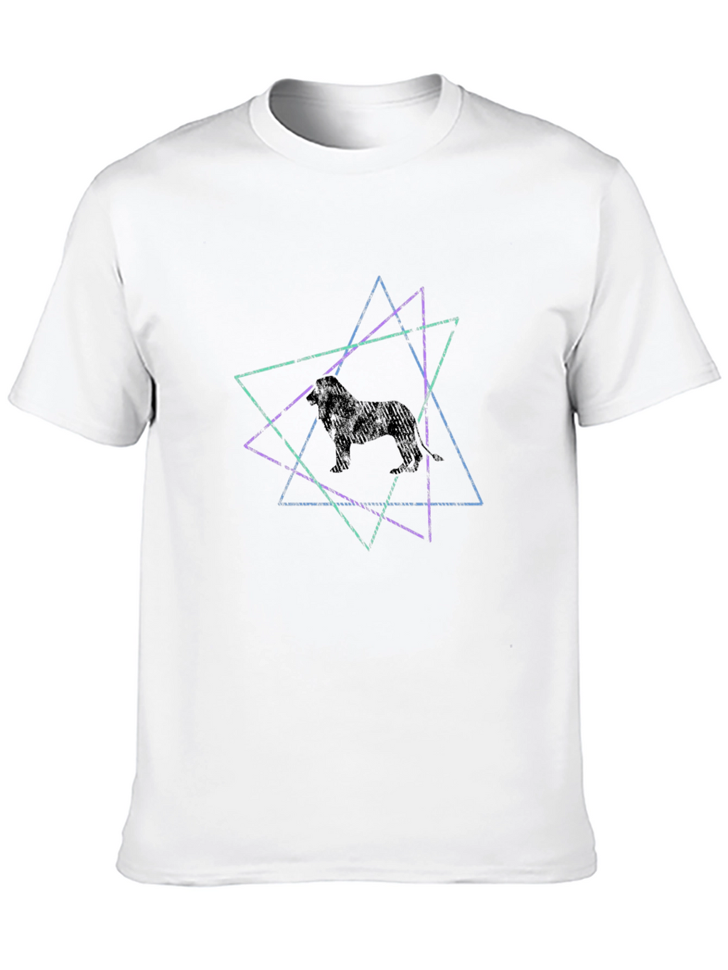 Geometric Lion Graphic Tee - Trendy Casual Style