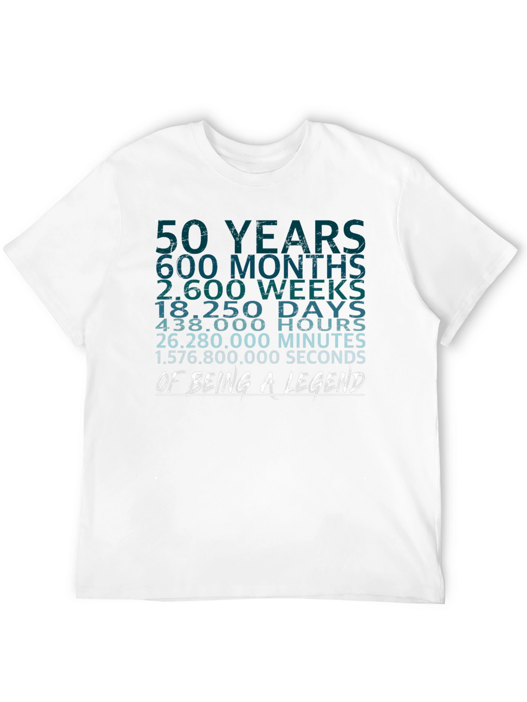 50 Years of Being A Legend Black Graphic Tee