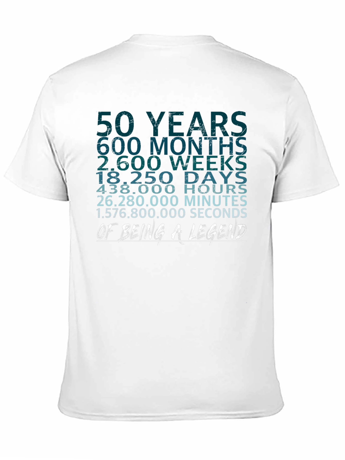 50 Years of Being A Legend Black Graphic Tee