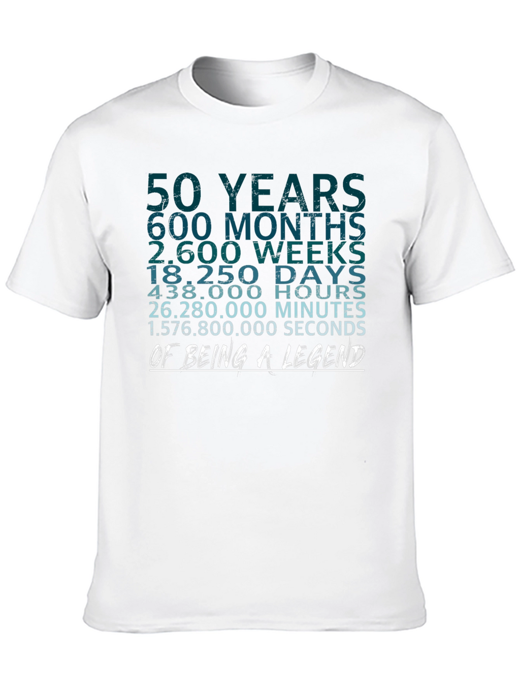 50 Years of Being A Legend Black Graphic Tee