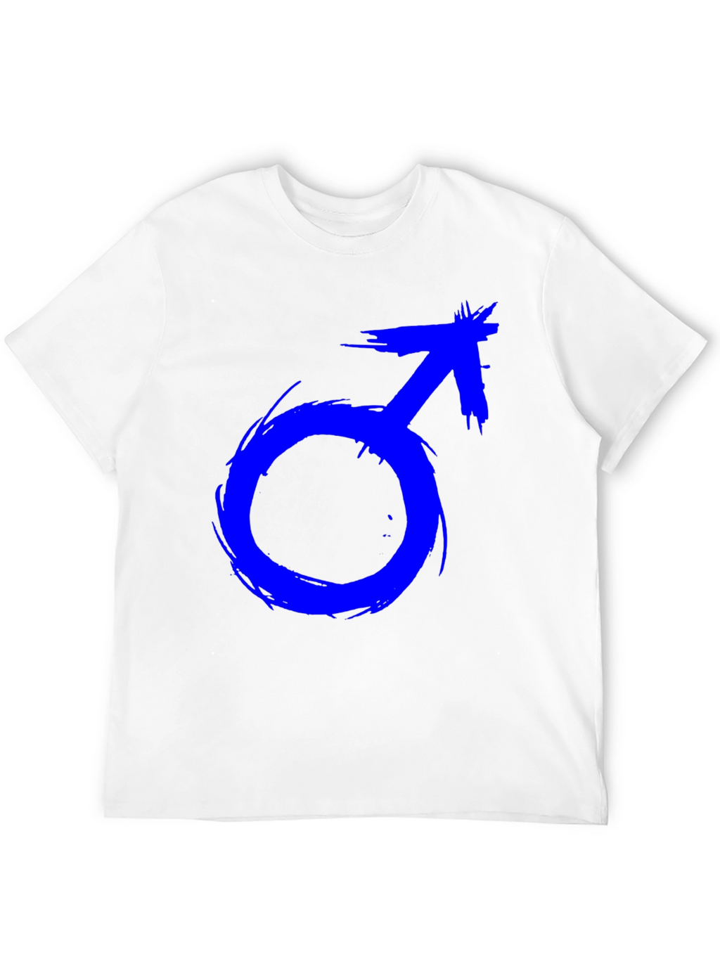 Mens Black T-Shirt with Blue Male Symbol