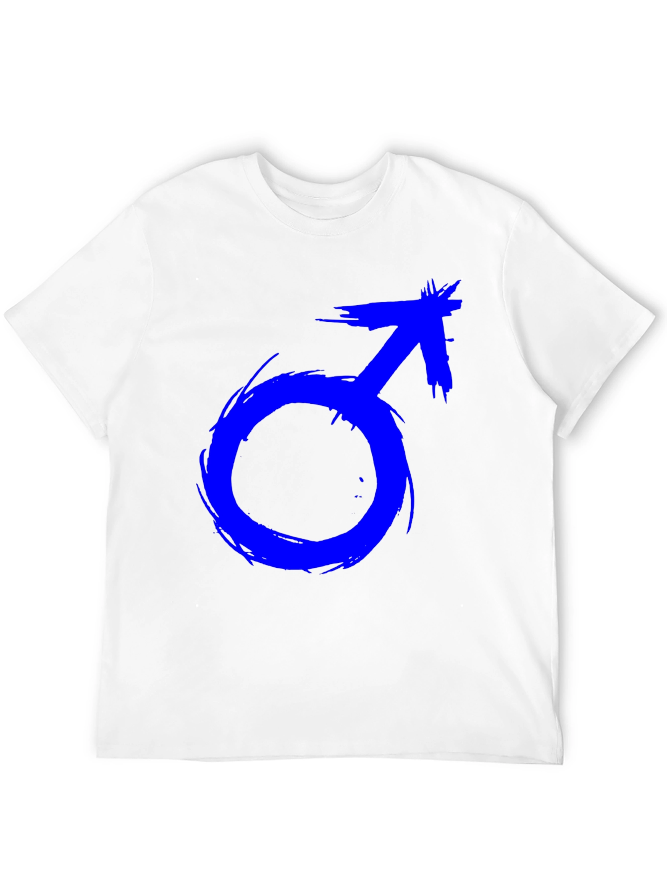 Mens Black T-Shirt with Blue Male Symbol