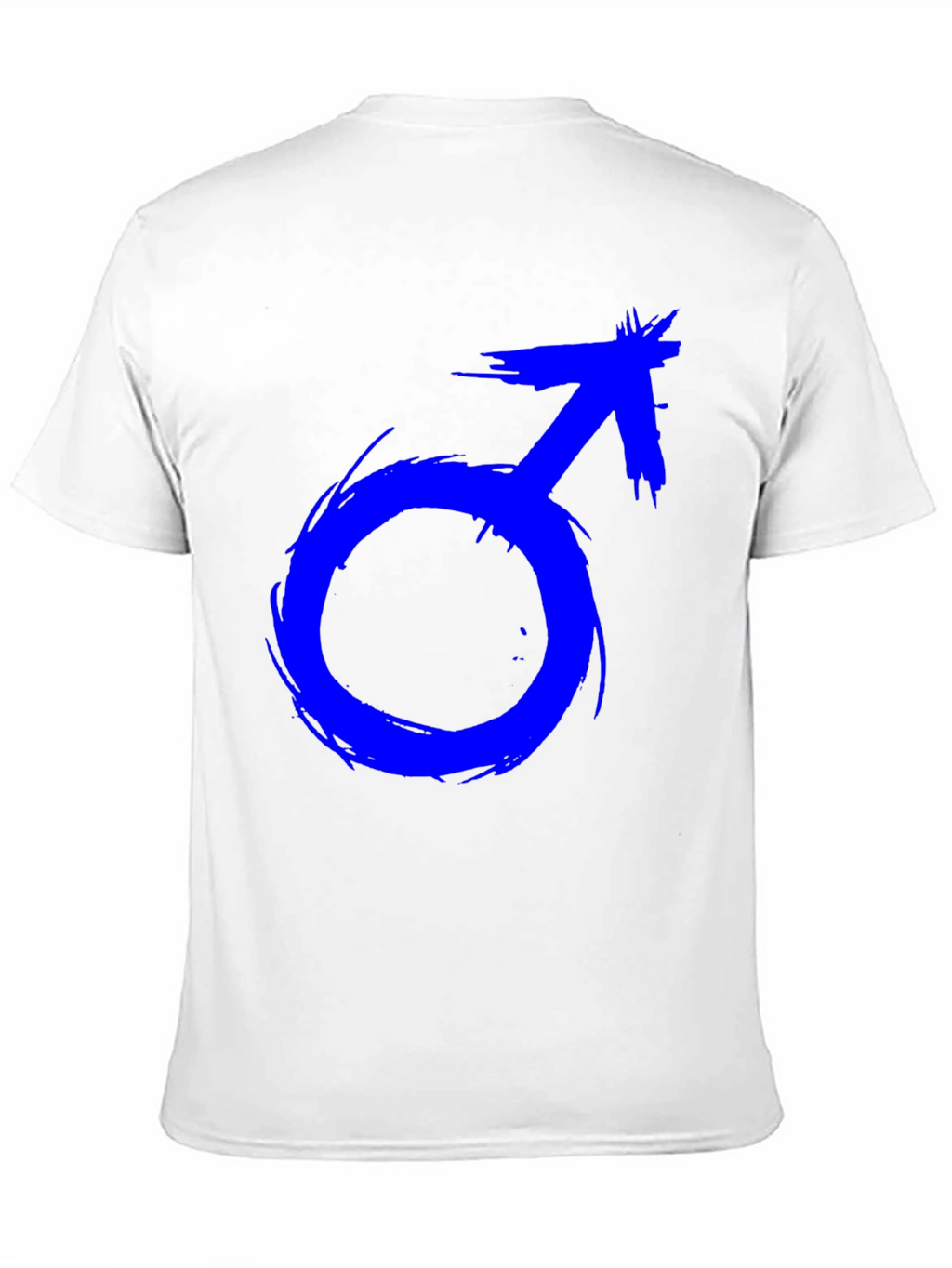 Mens Black T-Shirt with Blue Male Symbol