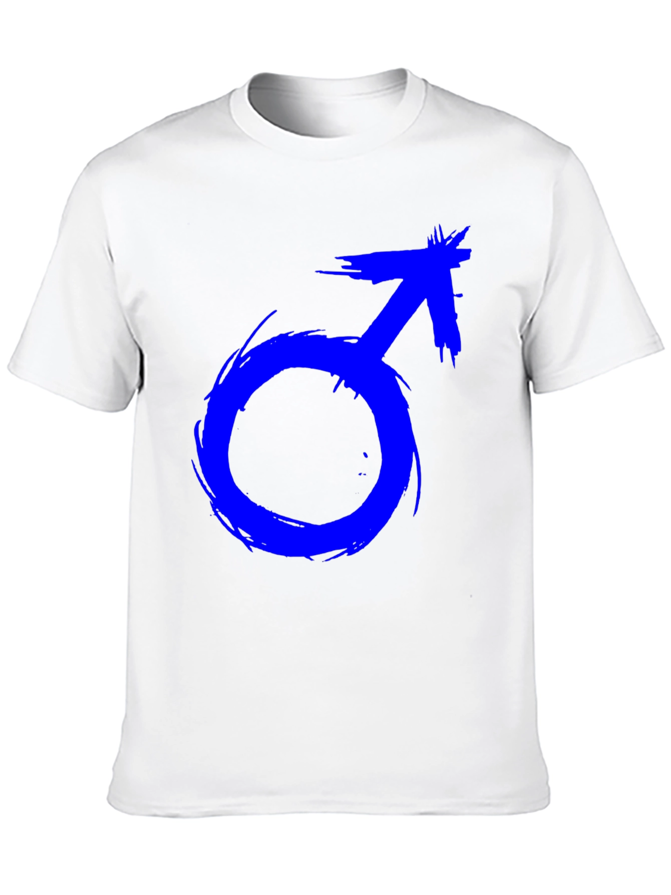 Mens Black T-Shirt with Blue Male Symbol