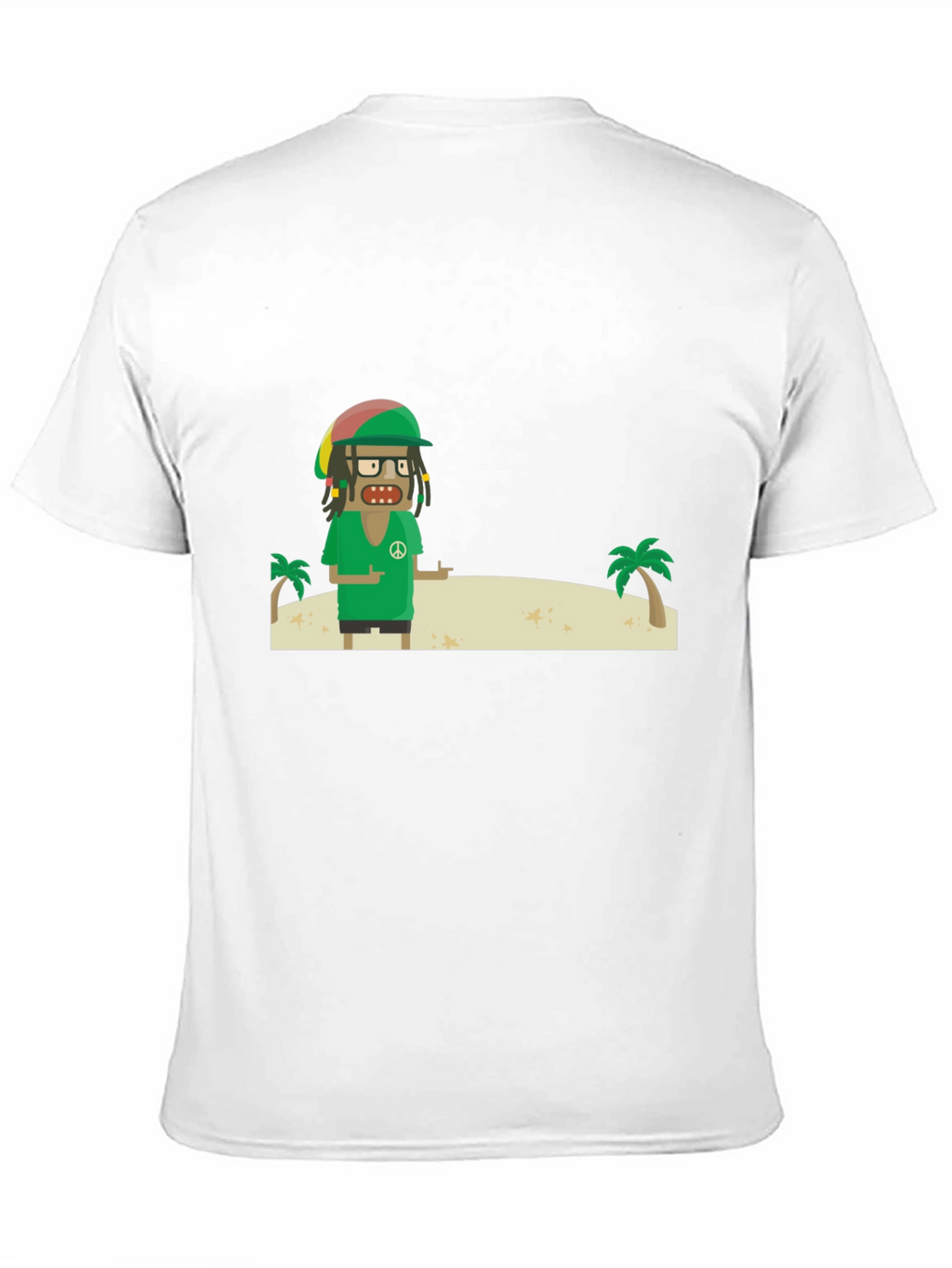 Rasta Cartoon T-Shirt - Peace and Palm Trees