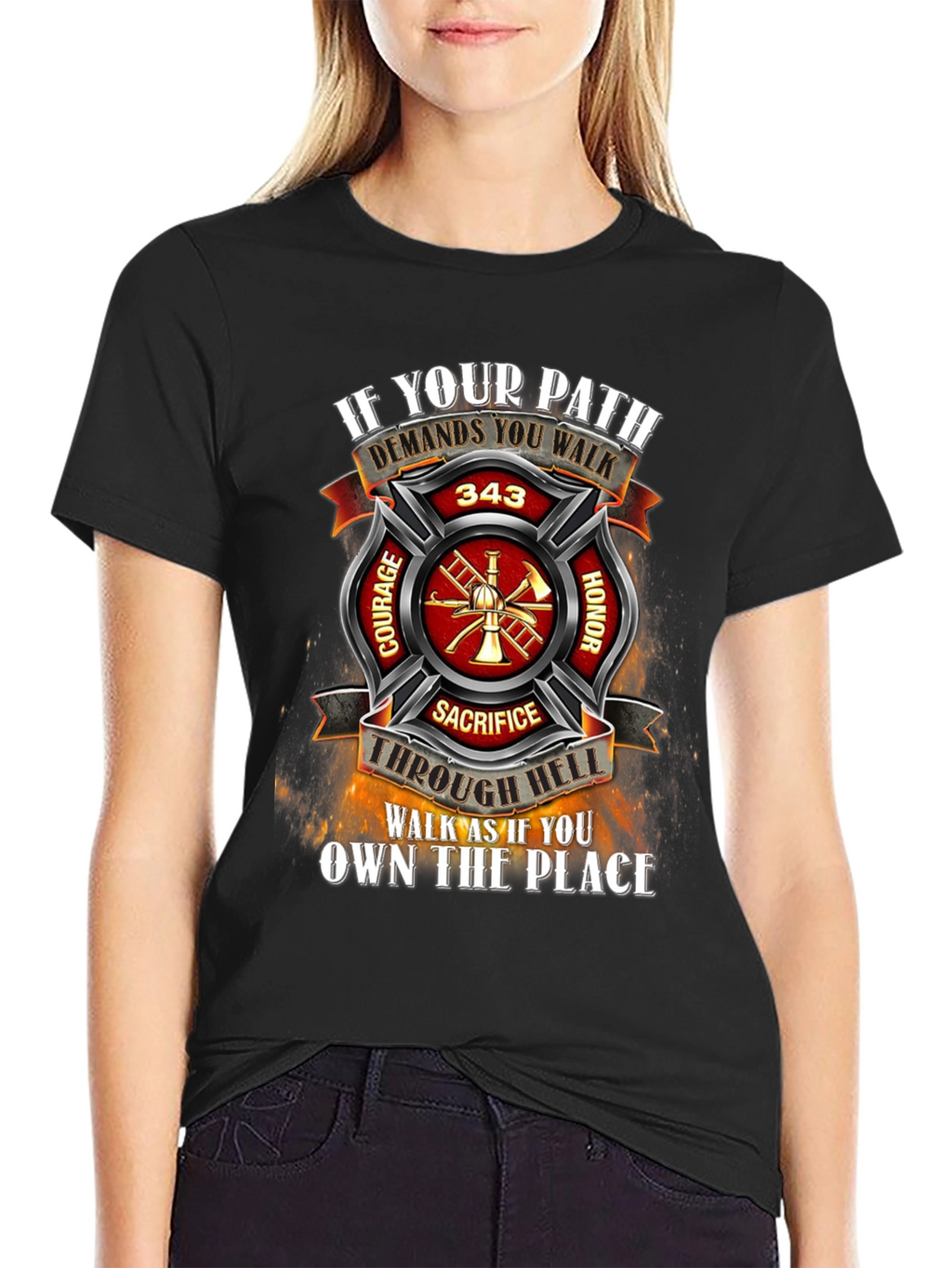 Firefighter T-Shirt - Courage Honor Sacrifice