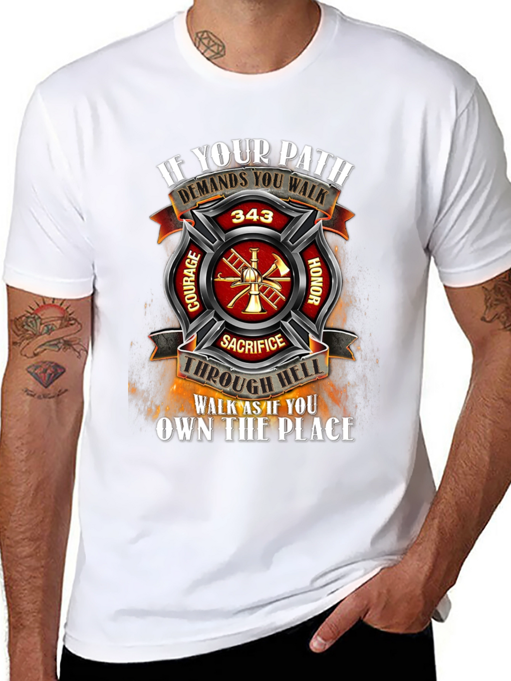 Firefighter T-Shirt - Courage Honor Sacrifice