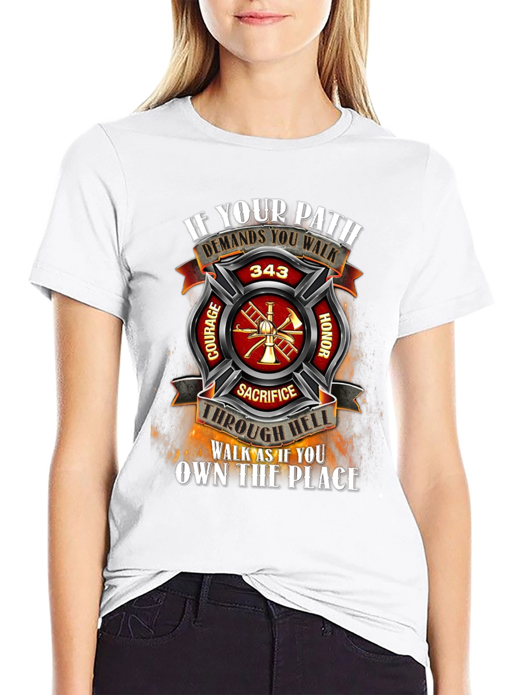 Firefighter T-Shirt - Courage Honor Sacrifice