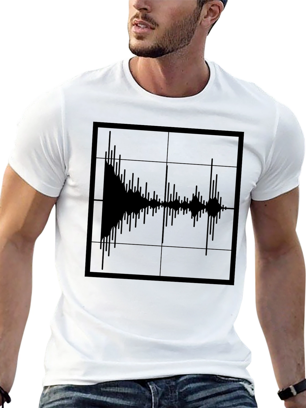 Sound Wave Graphic Tee - Modern Black T-Shirt