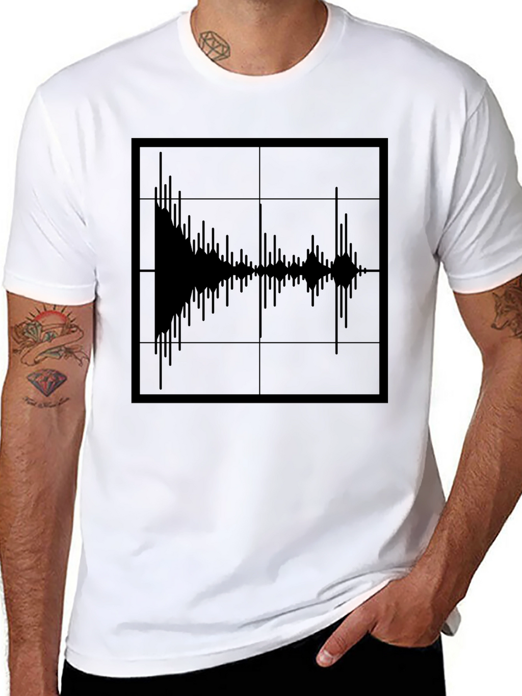Sound Wave Graphic Tee - Modern Black T-Shirt