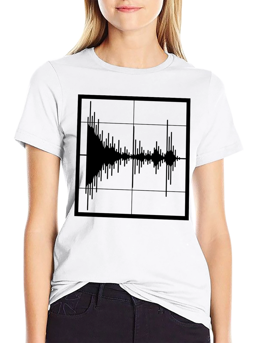 Sound Wave Graphic Tee - Modern Black T-Shirt