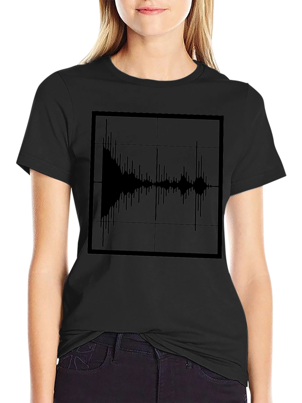 Sound Wave Graphic Tee - Modern Black T-Shirt