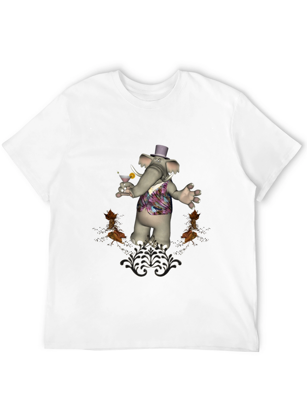 Stylish Elephant Martini T-Shirt
