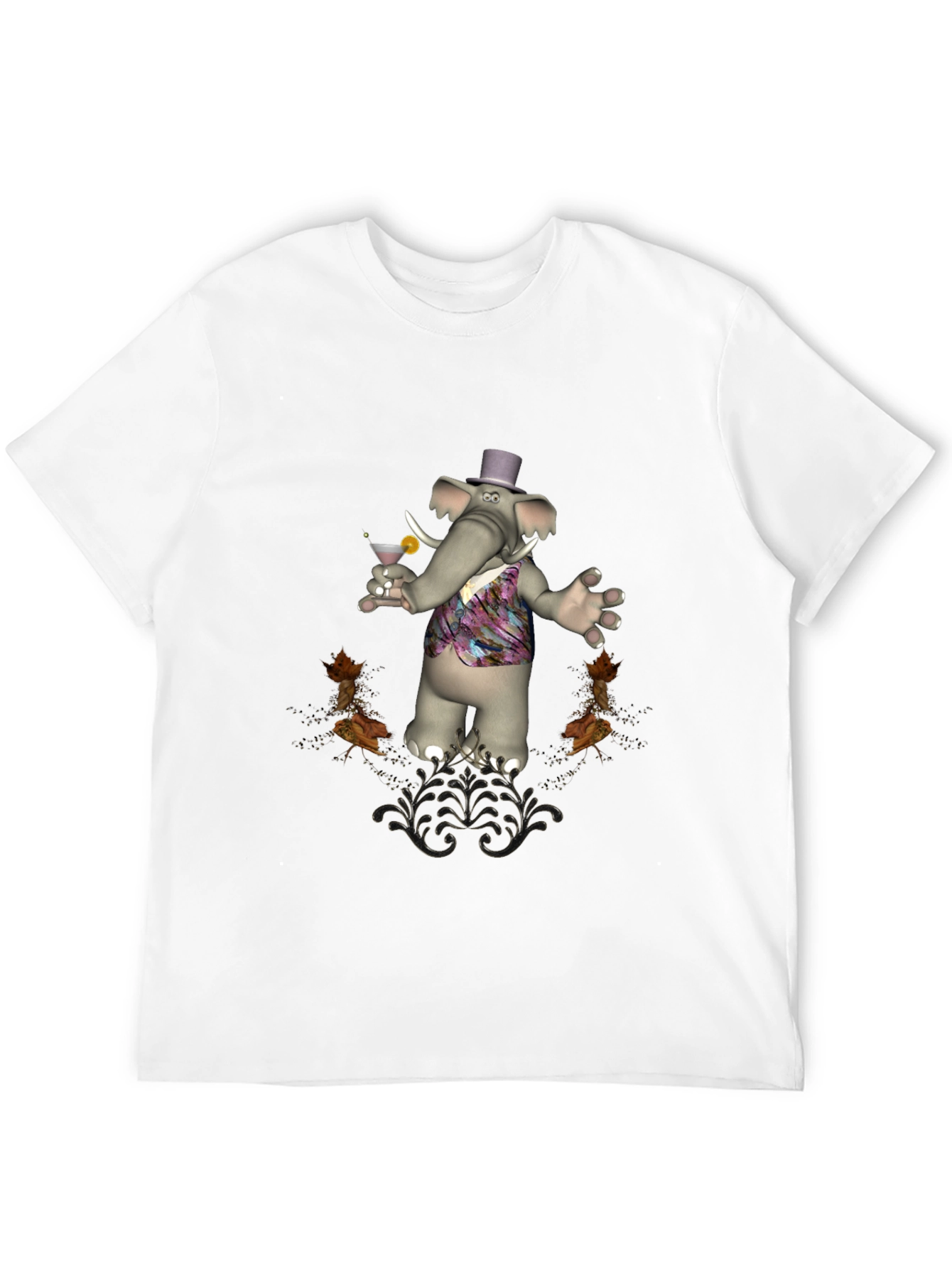 Stylish Elephant Martini T-Shirt