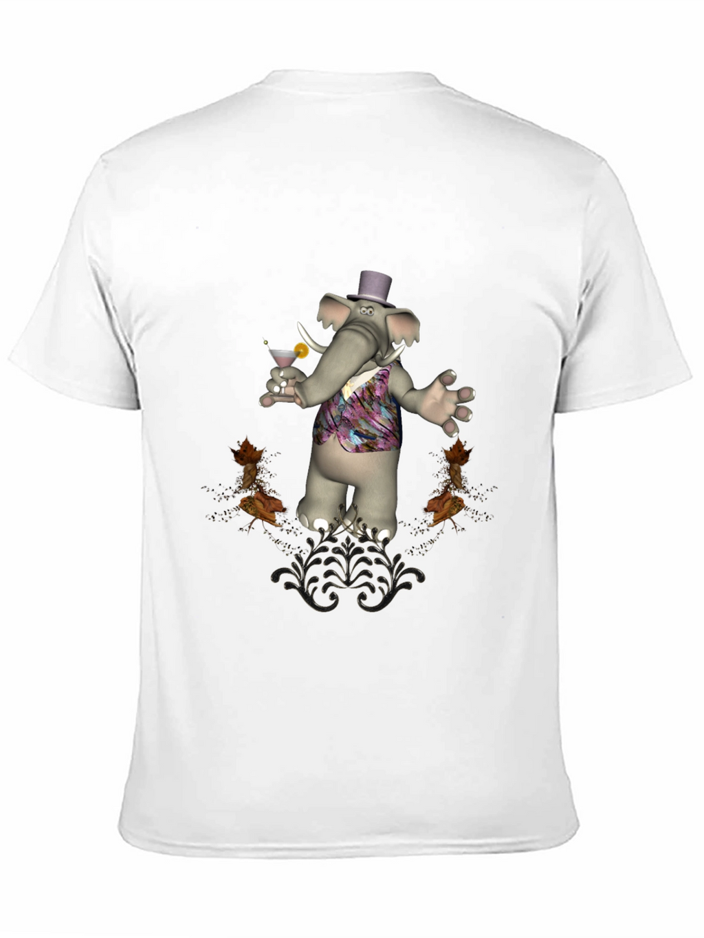 Stylish Elephant Martini T-Shirt