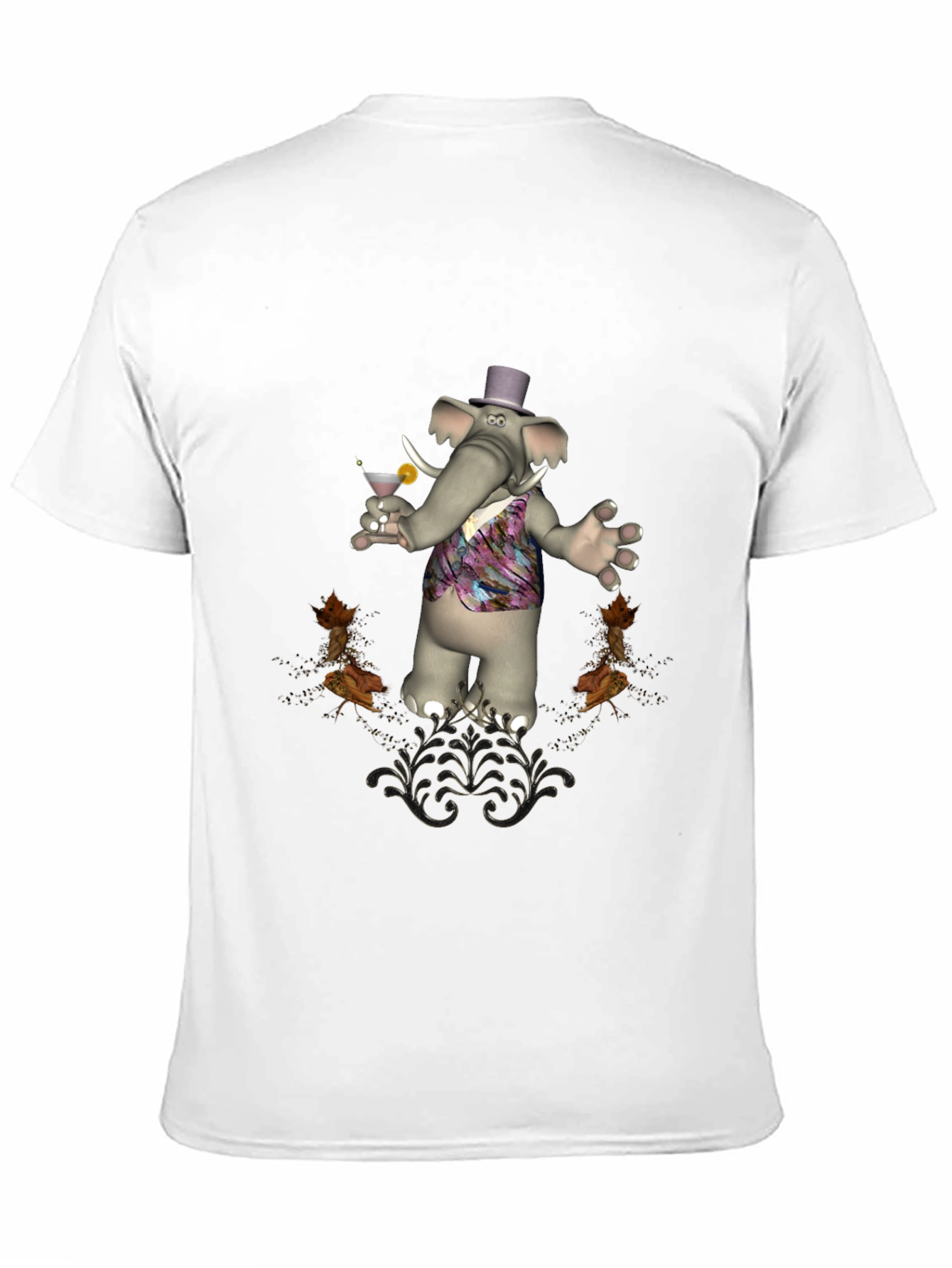 Stylish Elephant Martini T-Shirt