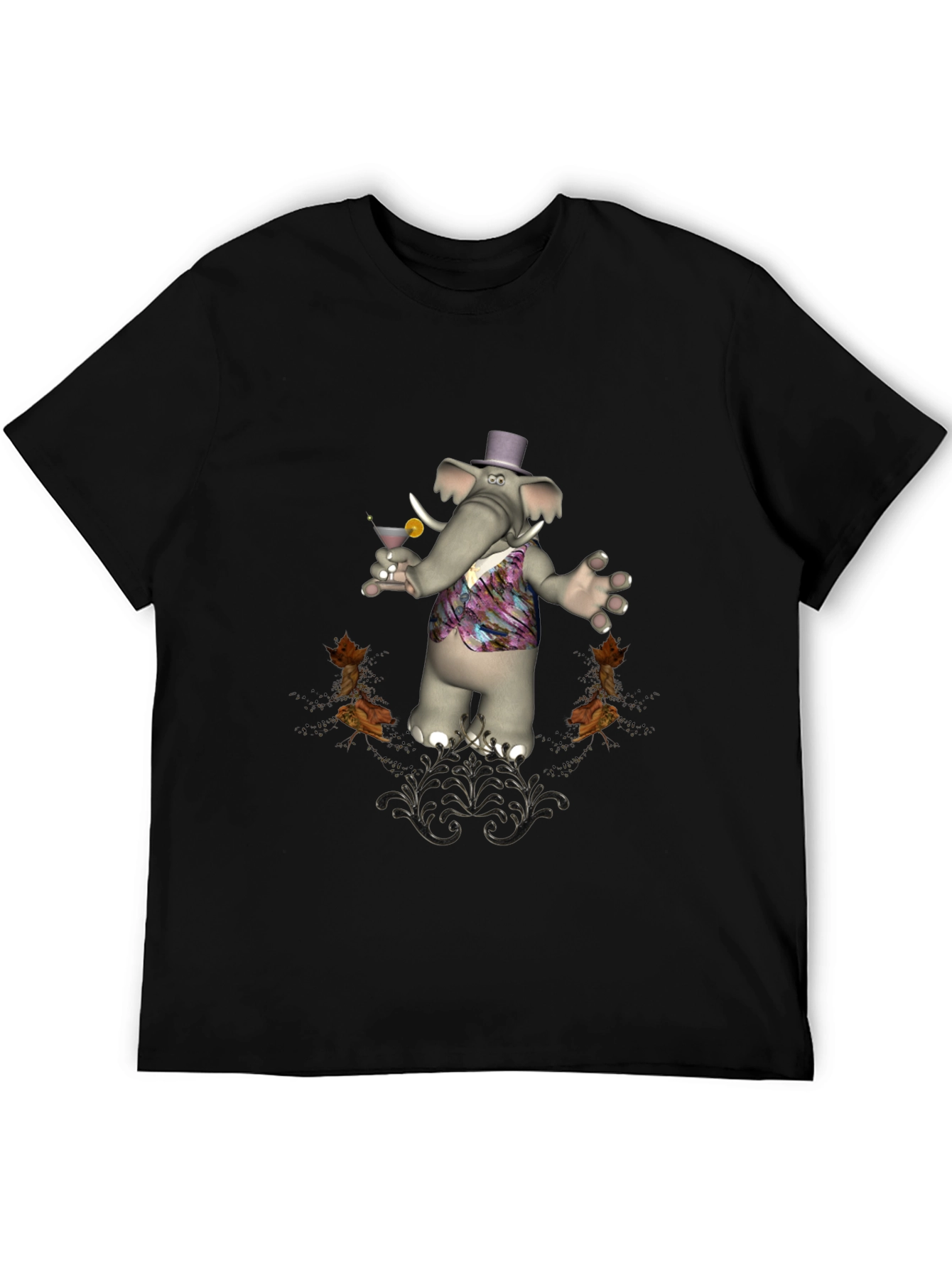 Stylish Elephant Martini T-Shirt