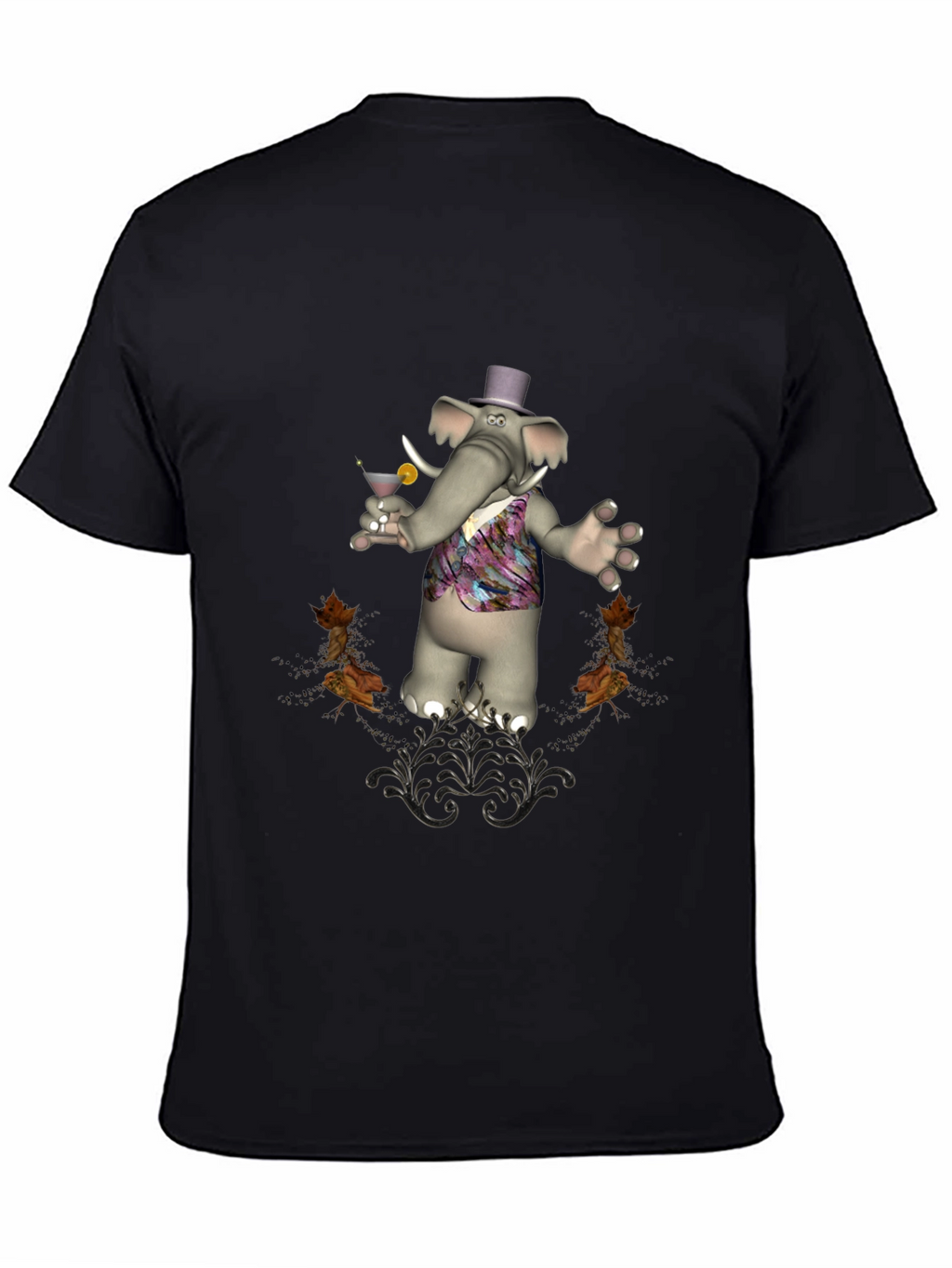 Stylish Elephant Martini T-Shirt