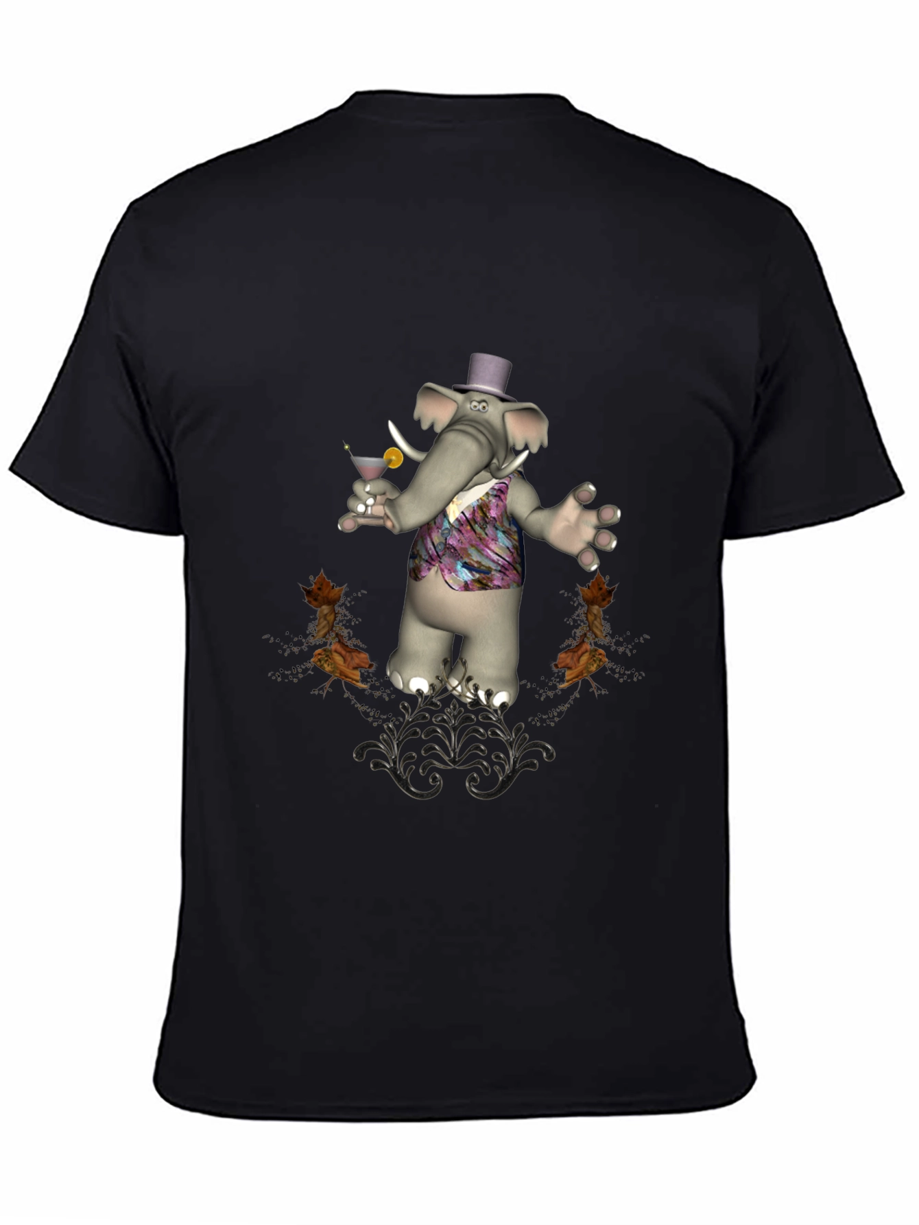 Stylish Elephant Martini T-Shirt