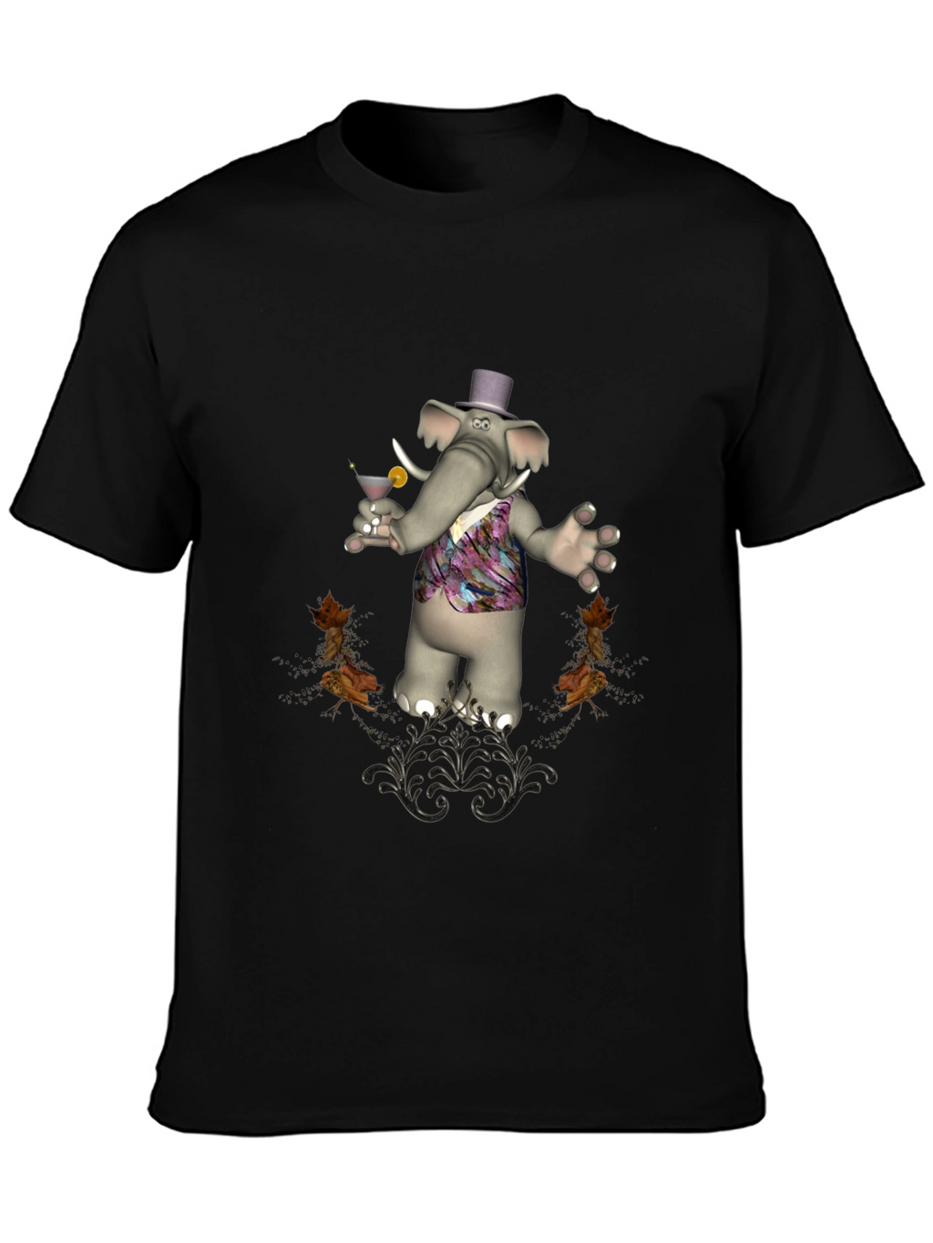 Stylish Elephant Martini T-Shirt